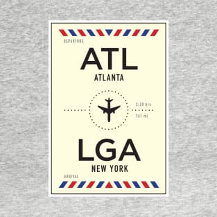 ATL to LGA Airport / Atlanta to New York T-Shirt